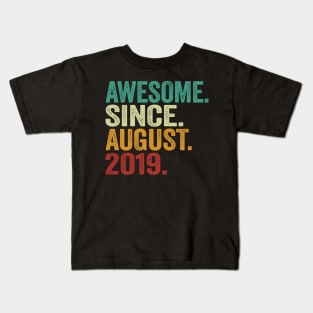 5 Awesome Since August 2019 5Th Kids T-Shirt